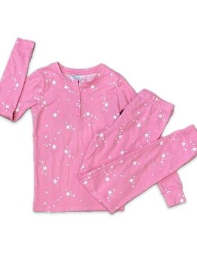 Splendid Cozy Pink Starry Pajamas Girls Long Sleeve 8